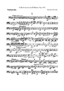 Konzert für Cello und Orchester in h-Moll, B.191 Op.104: Cellostimme by Antonín Dvořák