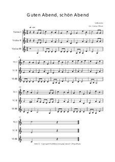Guten Abend schön Abend von folklore - Noten auf MusicaNeo