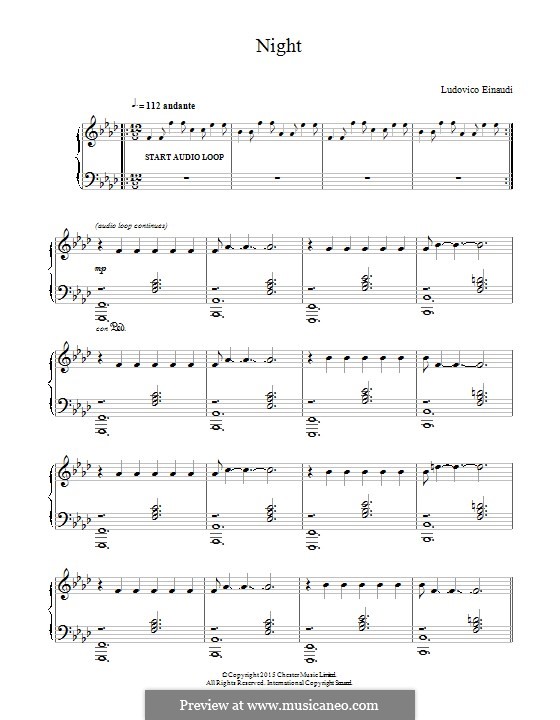 Night von L. Einaudi - Noten auf MusicaNeo