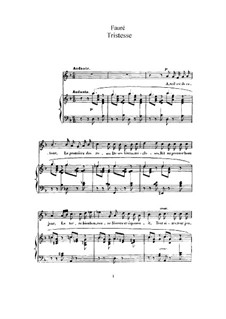 Drei Lieder, Op.6: No.2 Tristesse, for high voice and piano by Gabriel Fauré