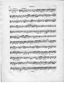 Quartett Brillant Nr.3 für Flöte, Violine, Viola und Cello, Op.40: Violinstimme by Friedrich Fesca