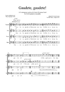 Gaudete, Gaudete: SATB by Joan Yakkey