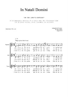 In Natali Domini: Christmas motet: SAT by Joan Yakkey