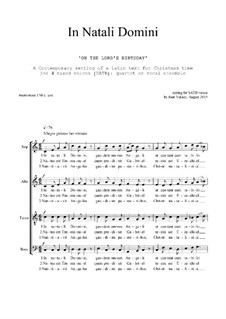 In Natali Domini: Christmas motet: SATB by Joan Yakkey