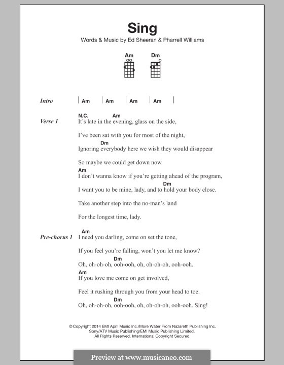 Sing: Für Ukulele by Ed Sheeran, Pharrell Williams