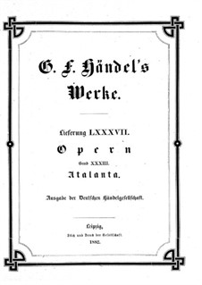 Atalanta, HWV 35: Vollpartitur by Georg Friedrich Händel