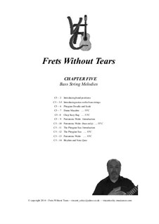 Frets Without Tears: Chapter Five - Introducing melodies on the Bass strings by Johann Sebastian Bach, Henry Purcell, folklore, Valentin Haussmann, Vincent Coley
