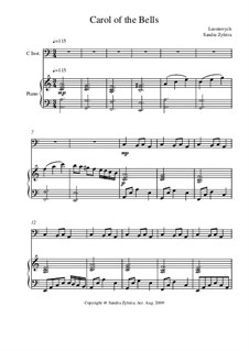 Vocal-instrumental version: Score for two performers (in C) by Mykola Leontovych