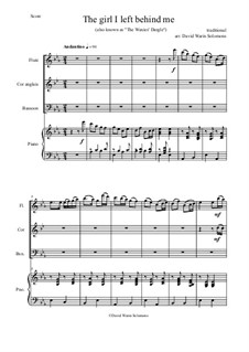 The Girl I Left behind Me: For flute, cor anglais, bassoon and piano by folklore