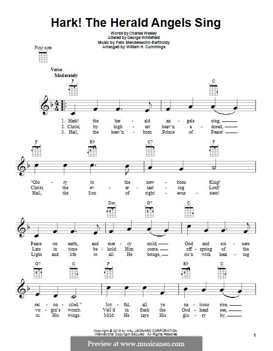 One instrument version: Ukulele by Felix Mendelssohn-Bartholdy