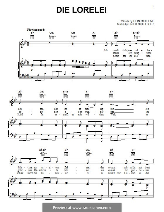 Die Lorelei: Für Stimme und Klavier (oder Gitarre) by Friedrich Silcher