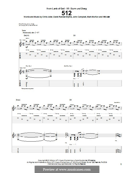 512 (Lamb of God): Für Gitarre mit Tabulatur by Chris Adler, David Blythe, John Campbell, Mark Morton, Will Adler