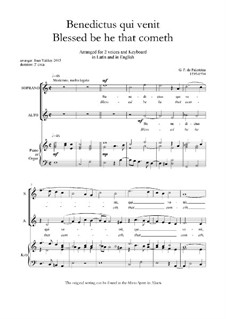 Benedictus qui venit - SA: Benedictus qui venit - SA by Giovanni da Palestrina