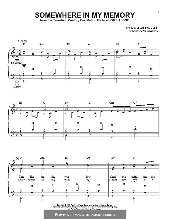 Somewhere in My Memory (from Home Alone): Für Akkordeon by John Williams