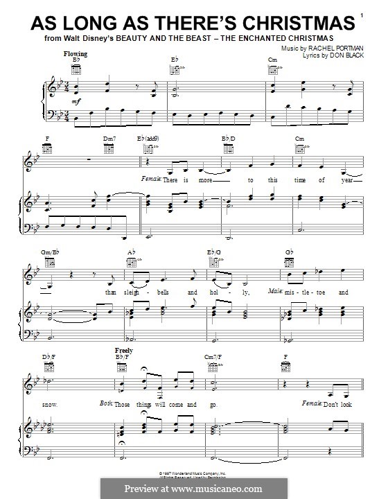 As Long as There's Christmas (Peabo Bryson and Roberta Flack): Für Stimme und Klavier (oder Gitarre) by Rachel Portman