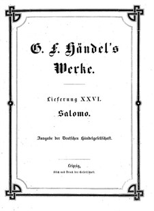 Solomon, HWV 67: Vollpartitur by Georg Friedrich Händel
