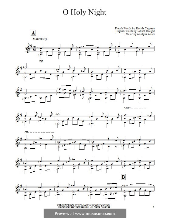Vocal-instrumental version (Printable scores): Für Gitarre by Adolphe Adam