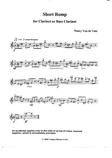 Short Romp for Clarinet: Short Romp for Clarinet by Nancy Van de Vate