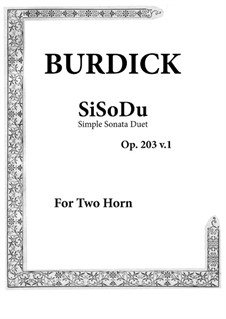 SiSoDu: For two horns, Op.203, v.1 by Richard Burdick