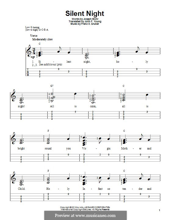 Solo instrument version (various): Für Ukulele by Franz Xaver Gruber