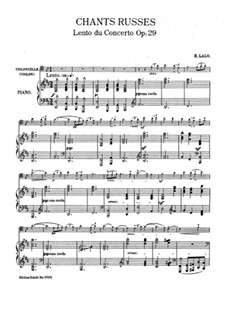 Russische Konzert, Op.29: Teil II, für Cello und Klavier – Partitur by Édouard Lalo