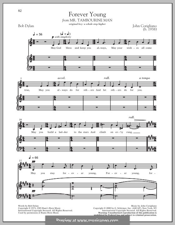 Forever Young I: Für Stimme und Klavier by Bob Dylan