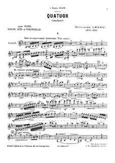 Klavierquartett in b-Moll: Vollpartitur, Stimmen by Guillaume Lekeu
