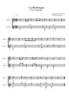La Bastringue: For two guitars (C-Dur) by folklore