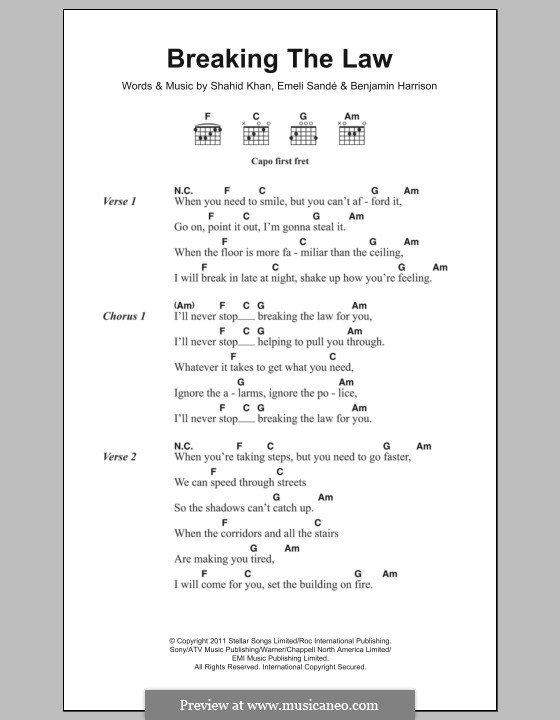 Breaking the Law (Judas Priest): Text und Akkorde by Glenn Tipton, K. K. Downing, Robert Halford