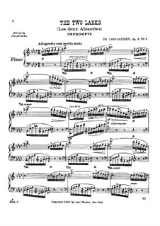 Zwei Stücke, Op.2: Nr.1 Les deux alouettes by Theodor Leschetizky