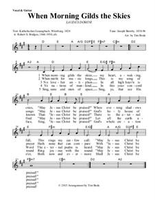 When Morning Gilds the Skies: Guitar lead sheet by Joseph Barnby