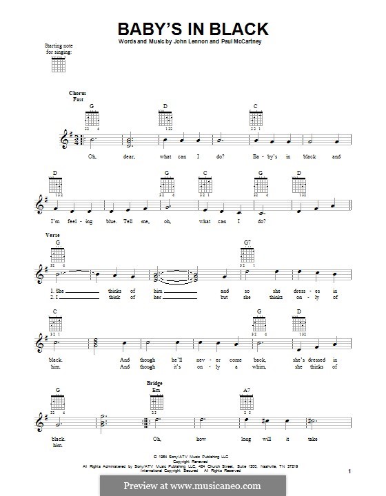 Baby's in Black (The Beatles): Für Gitarre mit Tabulatur by John Lennon, Paul McCartney