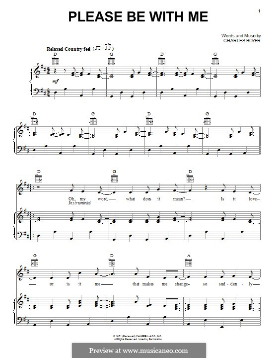 Please Be with Me: Für Stimme und Klavier (oder Gitarre) by Charles Boyer