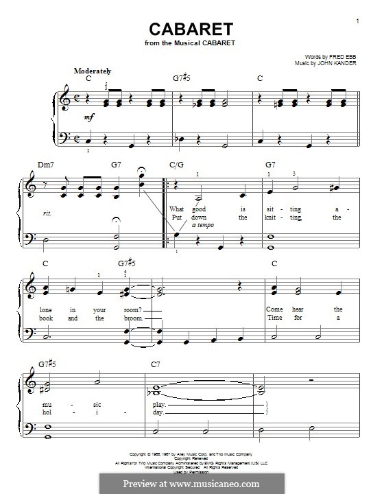 Cabaret (Liza Minnelli): Für Klavier by John Kander