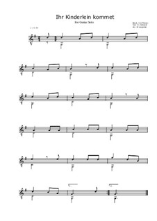 Die Kinder bei der Krippe: Für Gitarre (G-Dur) by Johann Abraham Schulz