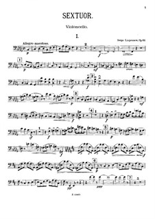 Klaviersextett, Op.63: Cellostimme by Sergei Lyapunov