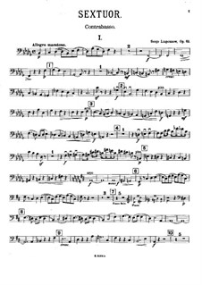 Klaviersextett, Op.63: Kontrabassstimme by Sergei Lyapunov