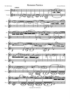 Romanza Patetica: For double bass and string quartet – violin II part by Giovanni Bottesini