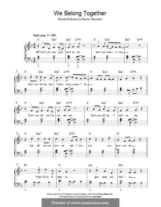 We Belong Together (from Toy Story 3): Für Klavier by Randy Newman