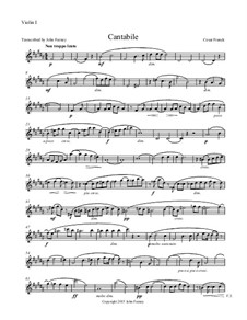 Drei Stücke für Gosse Orgel: Cantabile, for string quintet – violin I part by César Franck