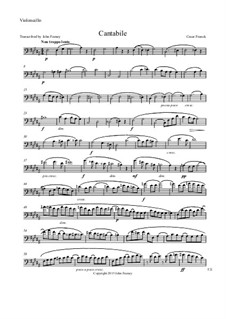 Drei Stücke für Gosse Orgel: Cantabile, for string quintet – cello part by César Franck
