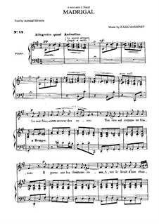 Madrigal: Für Mittelstimme und Klavier by Jules Massenet