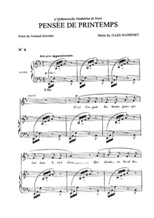 Pensée de printemps: Für Mittelstimme und Klavier by Jules Massenet