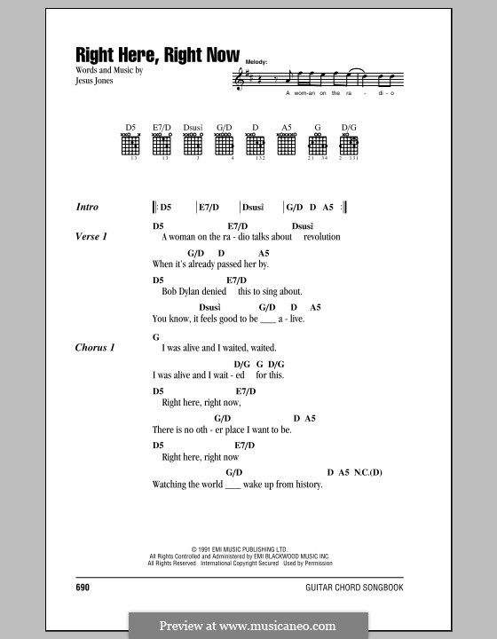 Right Here, Right Now: Text und Akkorde by Jesus Jones