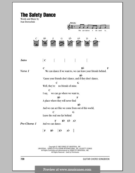 The Safety Dance: Text und Akkorde by Ivan Doroschuk