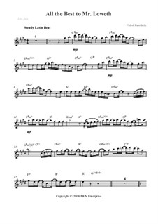 All the Best to Mr. Loweth: Für Altsaxophon by Fishel Pustilnik