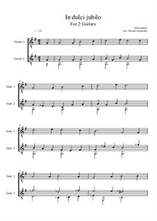 In dulci jubilo (In süsser Freude): For two guitars by Unknown (works before 1850)