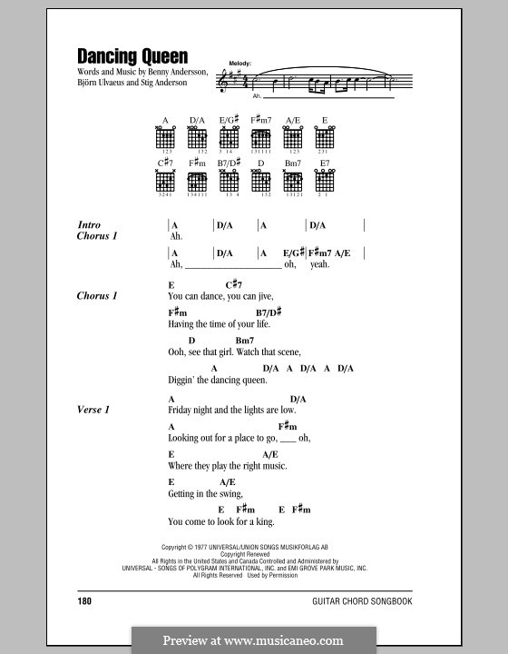 Vocal version: Text und Akkorde by Benny Andersson, Björn Ulvaeus, Stig Anderson