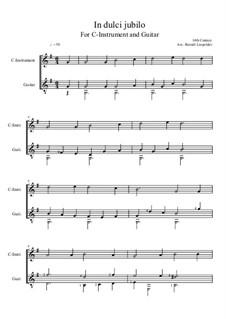 In dulci jubilo (In süsser Freude): For C-instrument and guitar by Unknown (works before 1850)