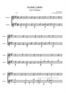 In dulci jubilo (In süsser Freude): For two guitars (A Major) by Unknown (works before 1850)